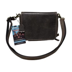 Gun Tote'n Mamas GTM Brown Crossbody Organizer Water Buffalo Conceal Carry Purse